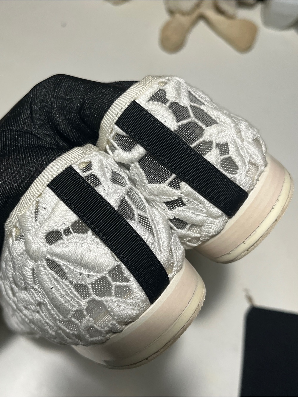 CHANEL Ivory Quilted Ballet Flats with Black Cap Toe - Picture 3 of 12